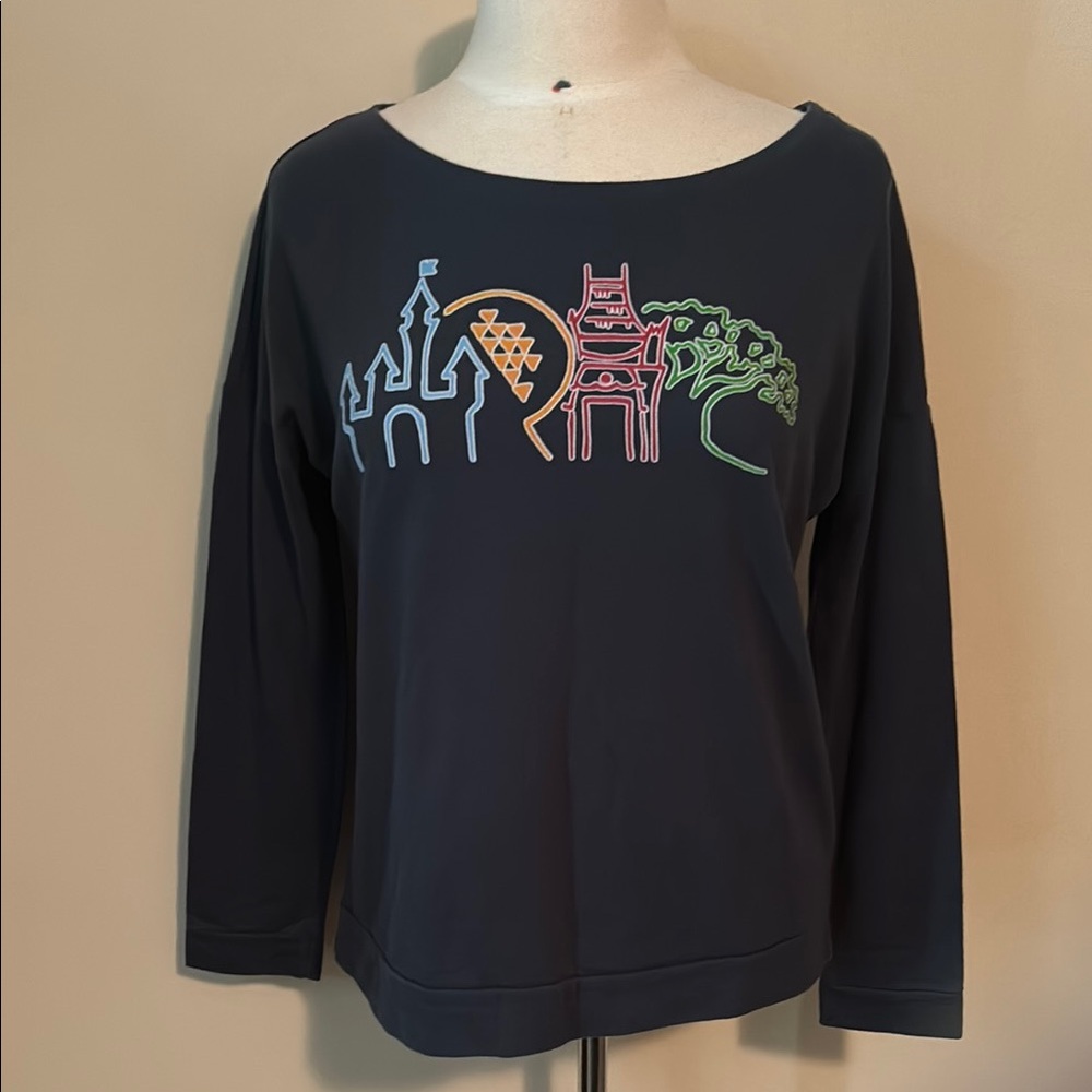 Teepublic Navy Graphic Long Sleeve Top Size Large